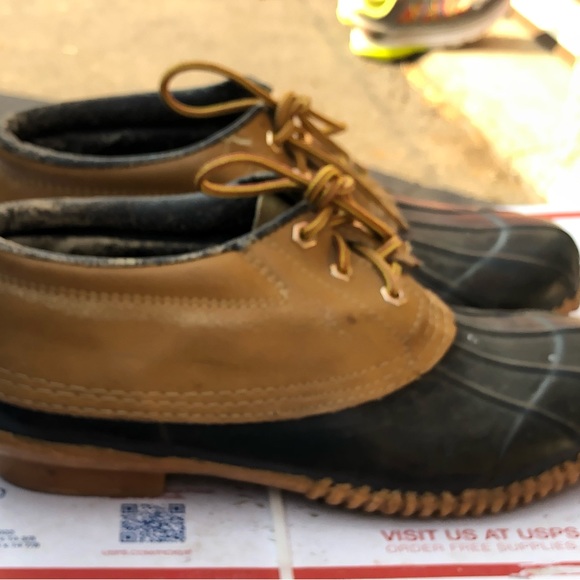 Hush Puppies Men’s Brown Leather Unlined Lace-up Rain Ankle Duck Boots Size 11 - Picture 2 of 11